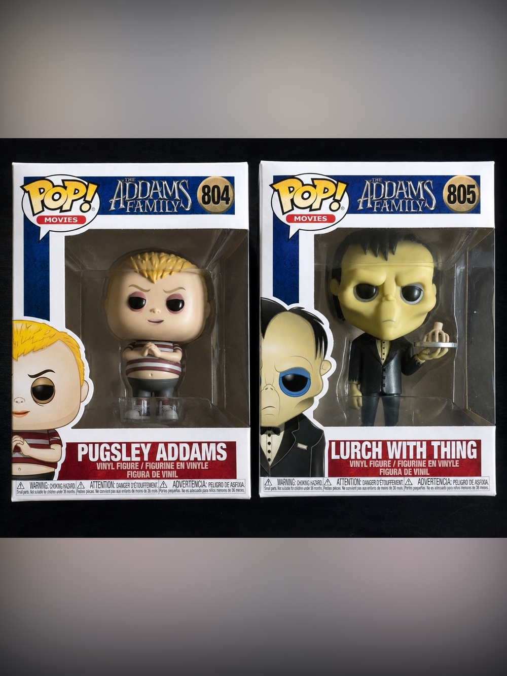 Funko Pop Addams Family Pugsley #804 & Lurch with Thing #805 Bundle